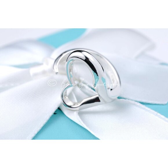 Tiffany & Co. Ring Open Heart Elsa Peretti Vintage in Sterling Silver w/Pouch - Picture 2 of 8